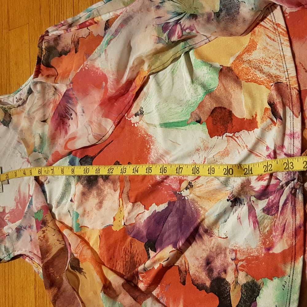 Roz & Ali Tropical Print Top Size M - Picture 4 of 13